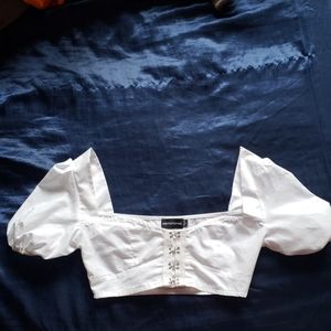 PLT Milkmaid Crop Top